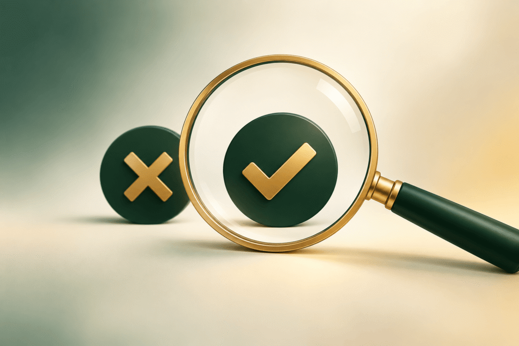 Illustration of a magnifying glass reviewing LSAT mistakes